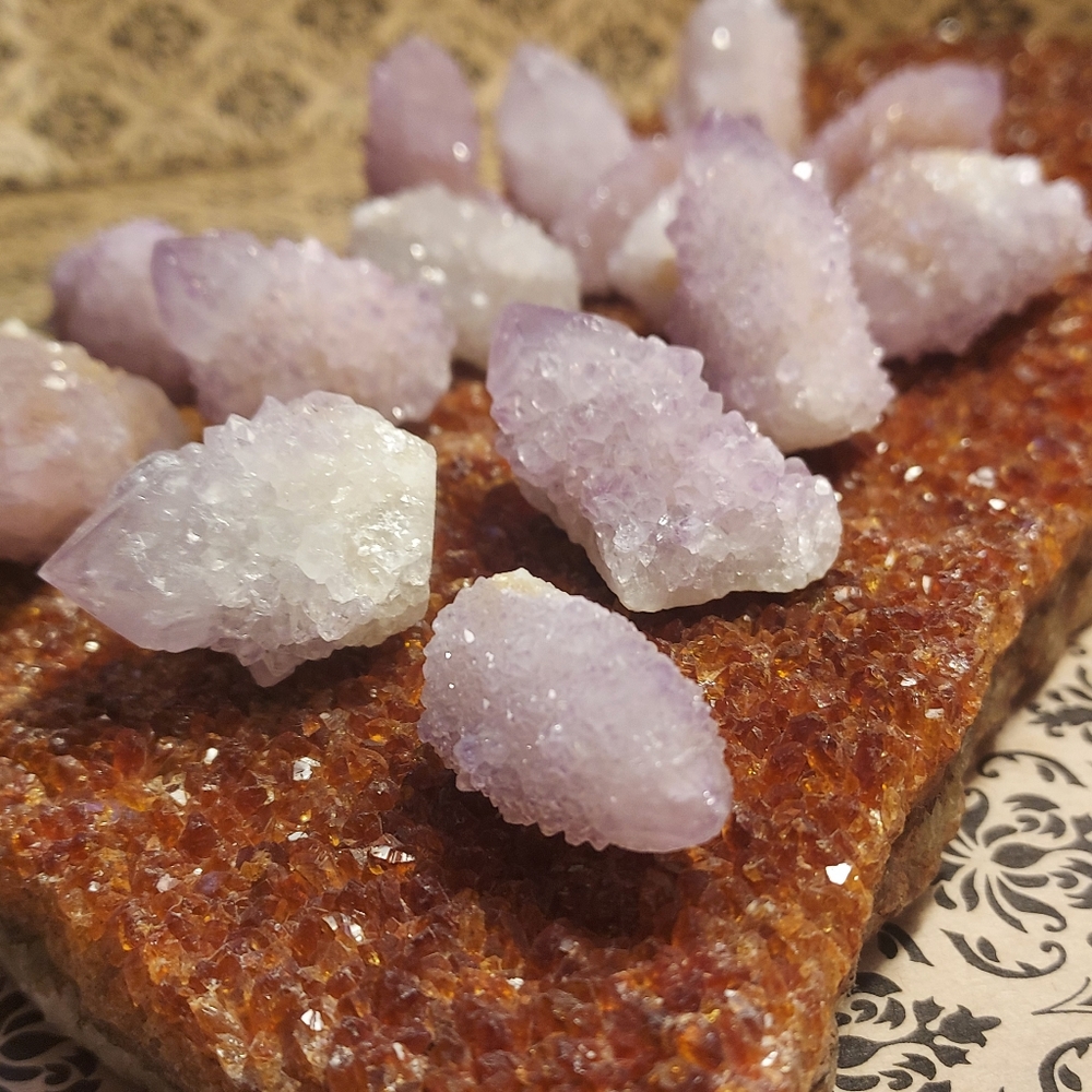 =1 DAY SALE~ LOT Purple Amethyst Spirit Quartz Crystals Cactus Pineapple Cluster - Picture 7 of 16